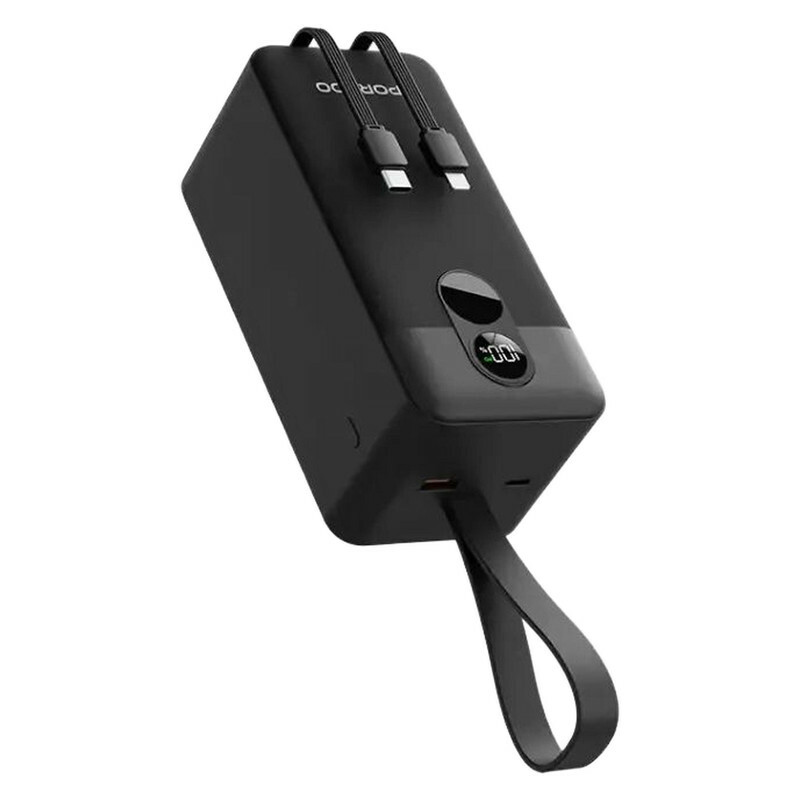 پاوربانک پرودو مدل Integrated Cables ظرفیت 50000 میلی آمپر بر ساعت