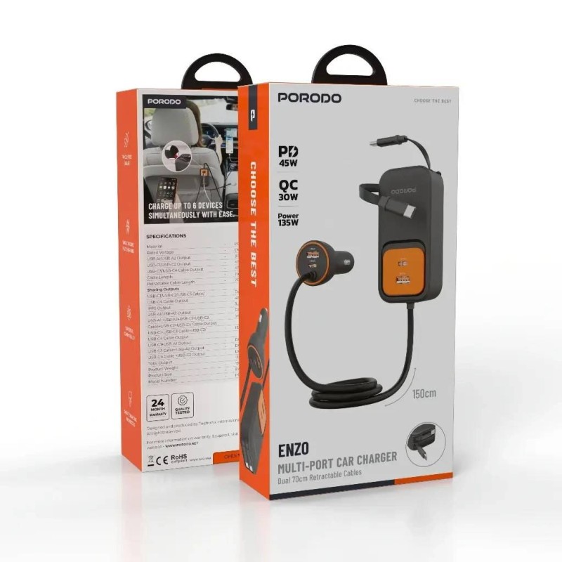 شارژر فندکی پرودو مدل Enzo PDCCR32
