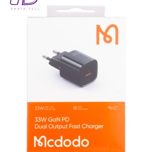 شارژر دیواری سریع مک‌دودو مدل 33W GaN PD دو پورت Type-C و USB-A