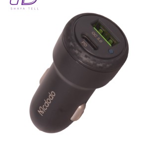 شارژر فندکی سریع مک‌دودو مدل ۳۸ وات PD+QC دو پورت USB-C و USB-A