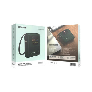 پاوربانک گرین لاین مدل  Green Lion Smart Touch Screen ظرفیت 10000 میلی‌ آمپرساعت