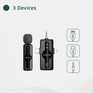 میکروفن بی سیم گرین لاین مدل GM-79X با درگاه اتصال USB-C/لایتنینگ/AUX