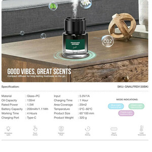 خوشبوکننده خودرو گرین لاین مدل GNALFRDI130BK با رایحه Black حجم 130 میلی لیتر