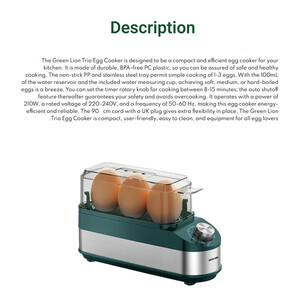 تخم‌مرغ پز 3 عددی گرین لاین مدل GNTRIOEGGGN