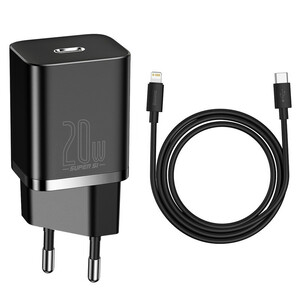 آداپتور شارژر بیسوس مدل Super Si 20W همراه با کابل لایتنینگ