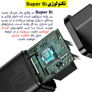 آداپتور شارژر بیسوس مدل Super Si 20W همراه با کابل لایتنینگ
