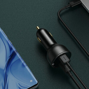 شارژر فندکی 100 وات بیسوس مدل Dual Quick 100W