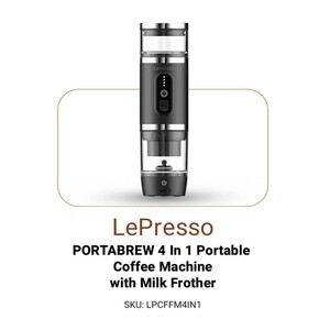 اسپرسوساز سفری لپرسو مدل کف ساز PORTABREW LPCFFM4IN1BK