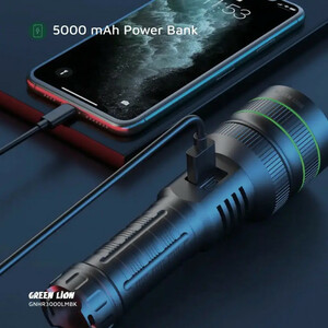 چراغ قوه دستی گرین لاین مدل GNHR3000LMBK با نور مهتابی