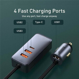 شارژر فندکی 120 وات بیسوس مدل CCBT-B0G