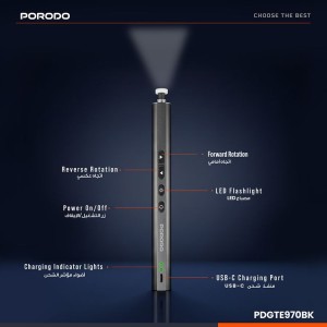 کیت پیچ گوشتی شارژی 97 تیکه پرودو Porodo TechFix 97‑In‑1 Electric Screwdriver Kit PDGTE970BK