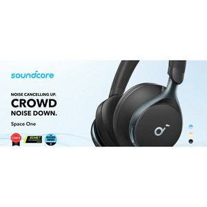 هدفون بی‌سیم انکر مدل Space One با نویز کنسلینگ فعال (ANC)، درگاه شارژ USB Type-C، مقاوم در برابر رطوبت و عرق