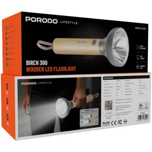 چراغ قوه چوبی پرودو مدل Birch 300 LED