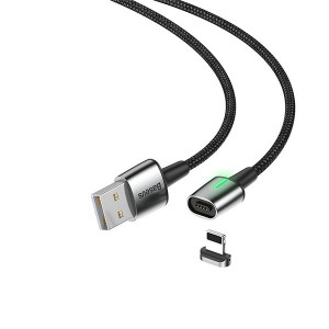کابل آهنربایی طول 2 متر لایتنینگ بیسوس Baseus مدل Lightning Zinc Magnetic Cable 2m/1.5A CALXC-B01