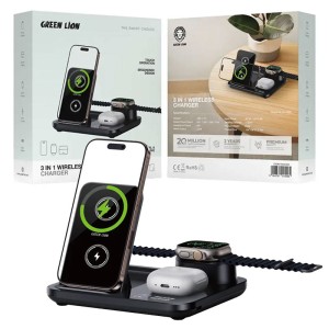 شارژر رومیزی گرین لاین مدل 3iN1 Wireless Charging Station