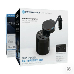 مبدل برق خودرو پاورولوجی مدل CAR POWER INVERTER 200W UNIVERSAL PWCPI200WBK
