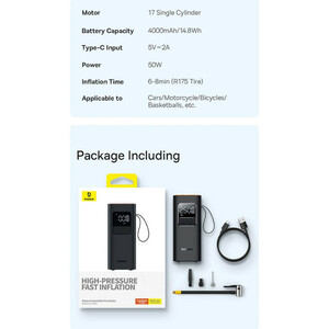 کمپرسور باد شارژی بیسوس مدل SuperMini Pro