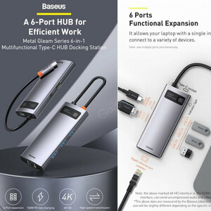 هاب 6 پورت USB-C باسئوس مدل CW0G