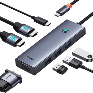 هاب 7 پورت USB-C بیسوس مدل BS-OH117  Triple Display