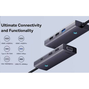 هاب 7 پورت USB-C بیسوس مدل BS-OH117  Triple Display