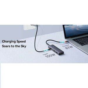 هاب 7 پورت USB-C بیسوس مدل BS-OH117  Triple Display