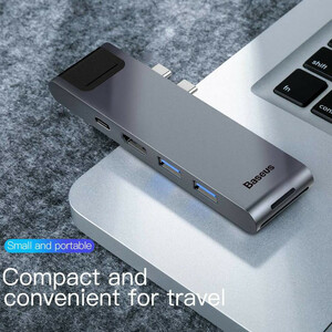 هاب 7 پورت USB-C باسئوس مدل CAHUB-L0G