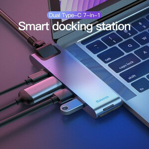 هاب 7 پورت USB-C باسئوس مدل CAHUB-L0G