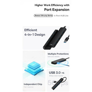 هاب 4 پورت USB 3.0 باسئوس مدل BS-OH080 15cm