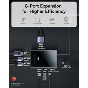هاب 8 پورت USB-C باسئوس مدل BS-OH082 Focus Series