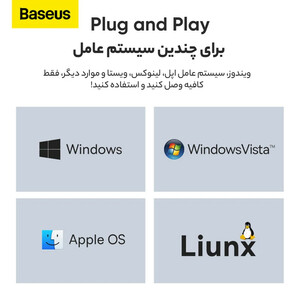 هاب 4 پورت USB -C باسئوس مدل Lite Series - WKQX03040 1m