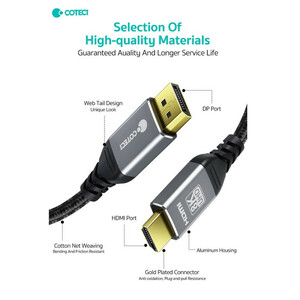 کابل Display Port به HDMI کوتتسی مدل 87406 طول 2 متر