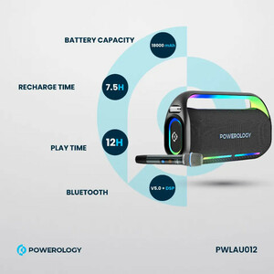 اسپیکر بلوتوثی قابل حمل پاورولوجی مدل PWLAU012