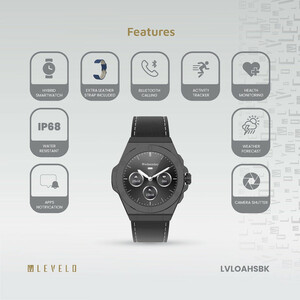 ساعت هوشمند 44 میلی متری لولو مدل Oak Automatique Hybrid بند چرم