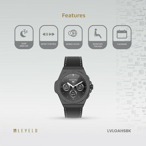 ساعت هوشمند 44 میلی متری لولو مدل Oak Automatique Hybrid بند چرم