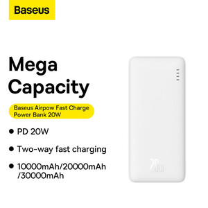 پاوربانک بیسوس مدل Airpow 20W ظرفیت 30000 میلی آمپر ساعت
