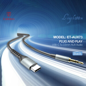 کابل تبدیل AUX به USB-C ارلدام مدل AUX73 طول 1 متر