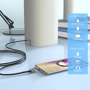 کابل تبدیل AUX به USB-C ارلدام مدل AUX73 طول 1 متر