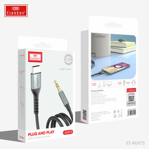 کابل تبدیل AUX به USB-C ارلدام مدل AUX73 طول 1 متر