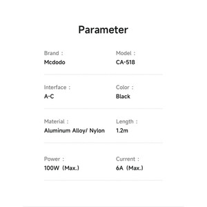 کابل تبدیل USB به USB-C مک دودو مدل CA-518 طول 1.2 متر