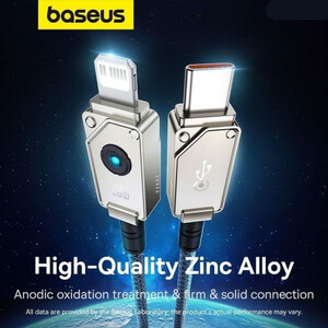 کابل تبدیل USB-C به لایتنینگ بیسوس مدل Aramid Fiber Braiding 20W طول 1 متر