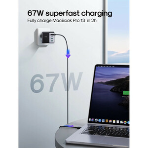 شارژر دیواری 67 وات جوی روم مدل TCG02 EU به همراه کابل USB-C