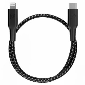 کابل شارژ پاورولوژی مدل PCAB006BK طول ۳۰ سانتی متر تایپ سی به لایتنینگ