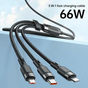 کابل تبدیل  USB به microUSB / لایتنینگ / USB-C مک دودو مدل CA-0930 طول 1.2 متر