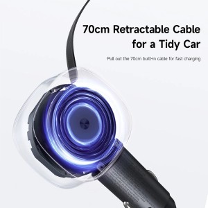 شارژر فندکی 75 وات با کابل جمع شونده مک دودو Mcdodo FreeGo Car Charger CC-1560