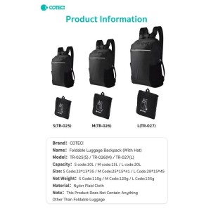 کوله پشتی کوهنوردی تاشو 20 لیتری کوتسی مدل COTECI TR-027
