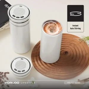 ماگ اسپیکری 350 میلی لیتر پرودو مدل Porodo Lifestyle Fluxmix Stirring Cup with Speaker PDLFST198