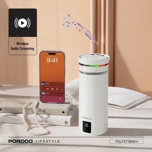 ماگ اسپیکری 350 میلی لیتر پرودو مدل Porodo Lifestyle Fluxmix Stirring Cup with Speaker PDLFST198