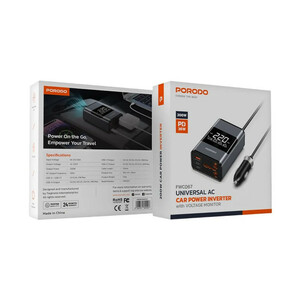 مبدل برق خودرو پرودو مدل  200W Porodo Universal AC Car Power Inverter PDFWCH067GY