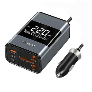 مبدل برق خودرو پرودو مدل  200W Porodo Universal AC Car Power Inverter PDFWCH067GY