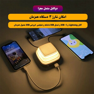 پاوربانک پرودو مدل چراغ خواب طرح 5 کاره ظرفیت 10000 میلی آمپر ساعت
